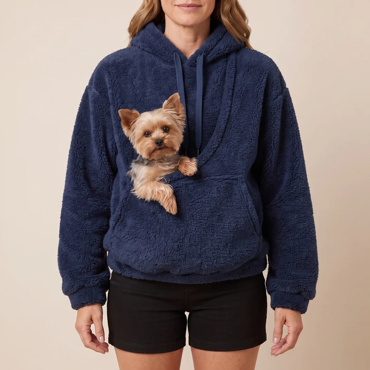 PupPouch Hoodie | Oversized Sherpa Pet Carrier Sweatshirt with Front Pouch