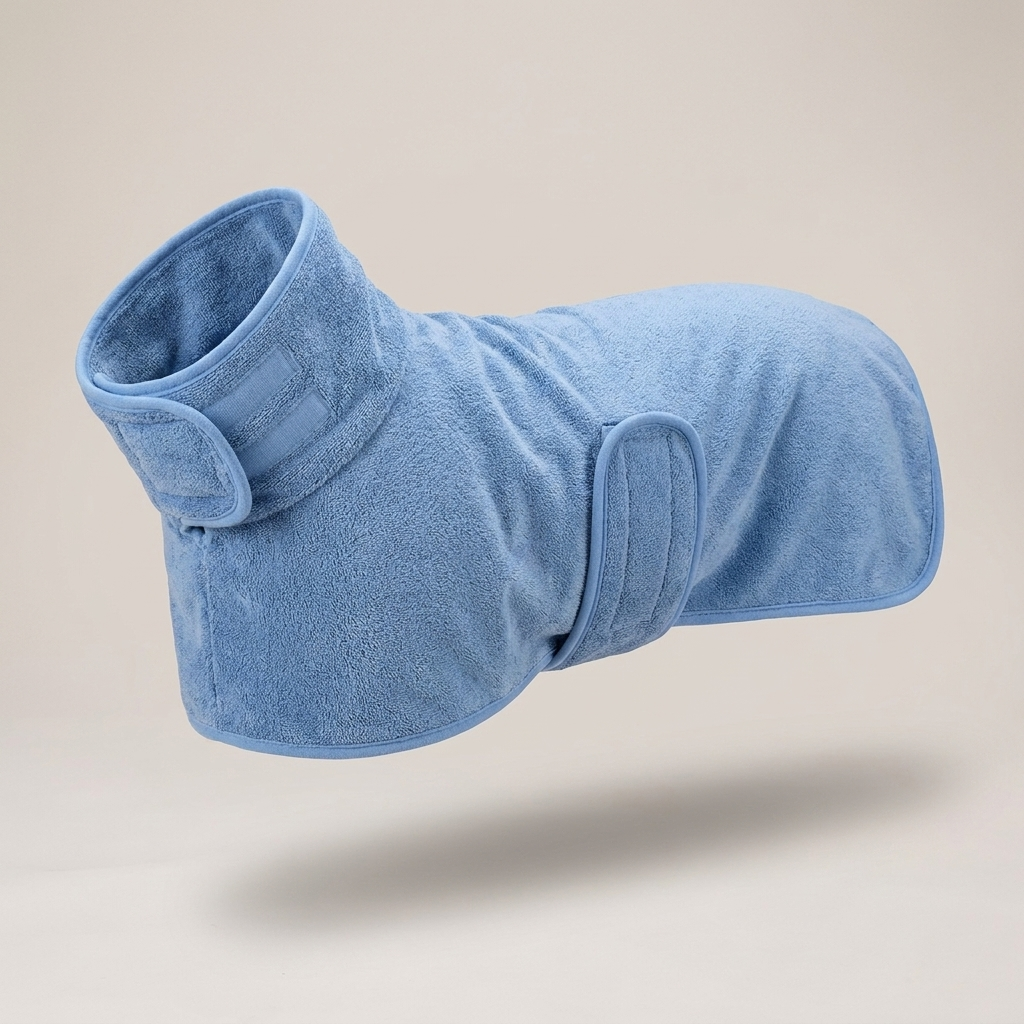 PupFloaty QuickDry Dog Drying Robe - Super Absorbent Towelling Bathrobe for Wet Dogs